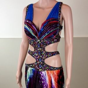 Jaaz Couture Silk Show Dance/Costume Maxi